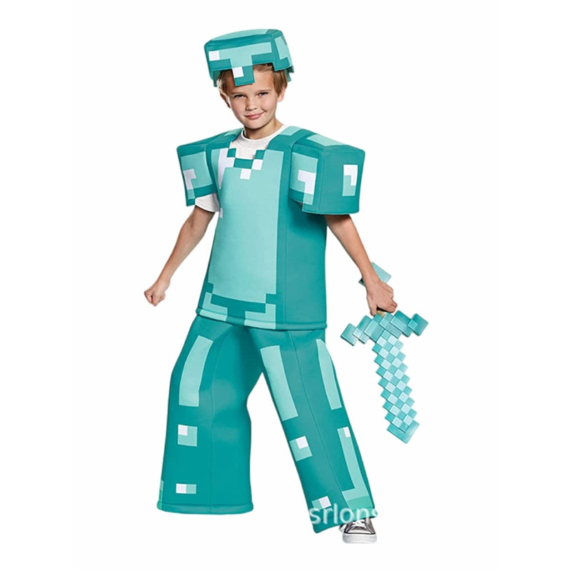 Minecraft Kids Cosplay Costume Full Series Halloween Performance Outfit