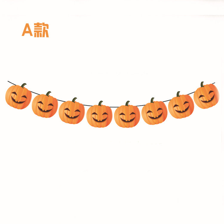Halloween Party Pumpkin Head Banner Decorations