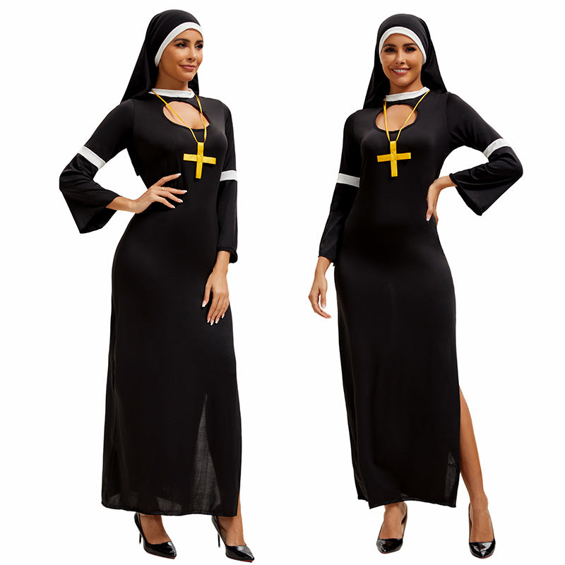 Halloween Costume Nun Uniform Cosplay Role Play