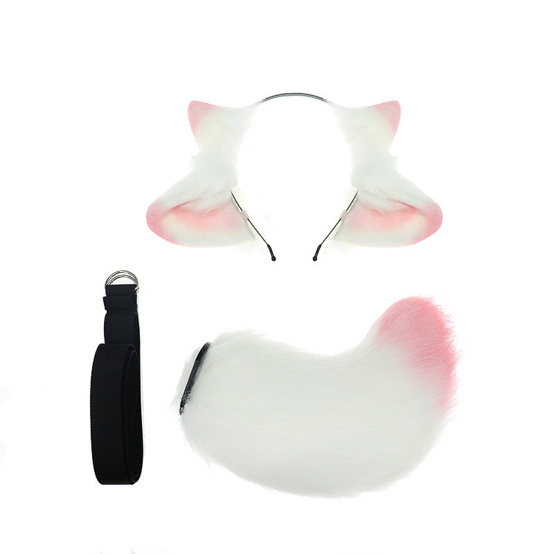 COS Sheep Ears Headband Tail Set Halloween Costume