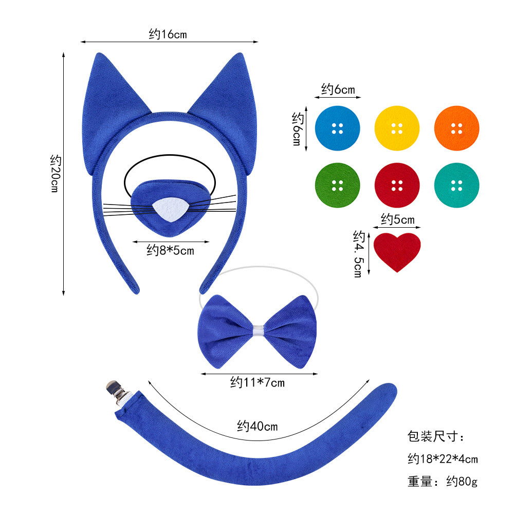 Blue Cat Ear Headband For Kids Halloween Costume Party