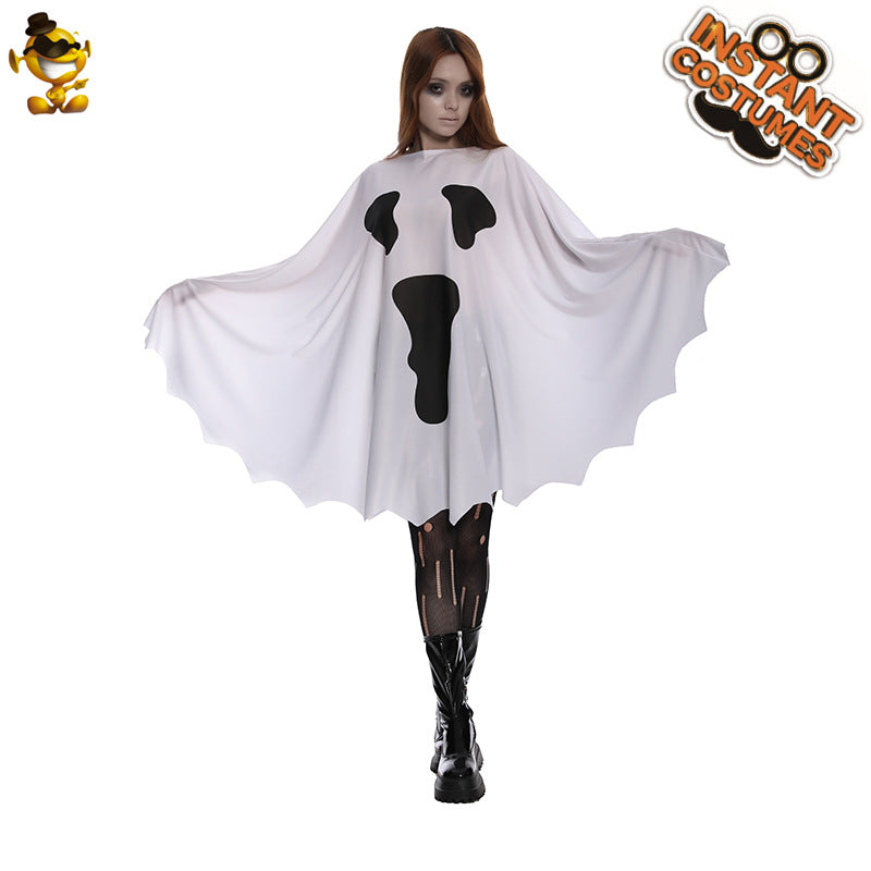 Women's White Ghost Cloak For Halloween Cosplay