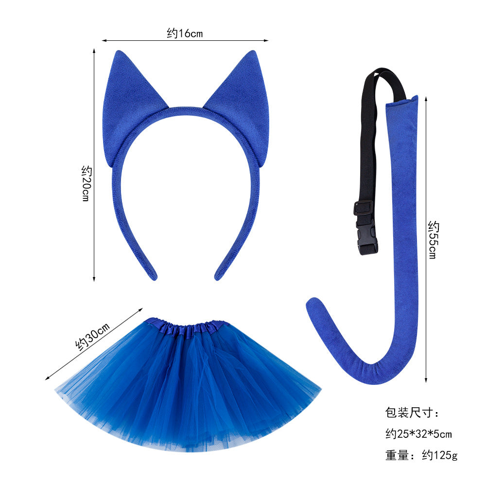 Blue Cat Ear Headband For Kids Halloween Costume Party