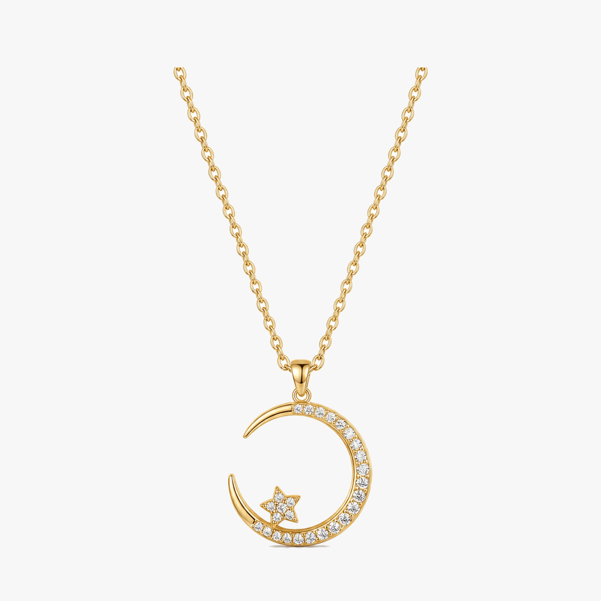 Crystal Moon Pendant Necklace