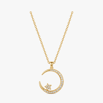 Crystal Moon Pendant Necklace