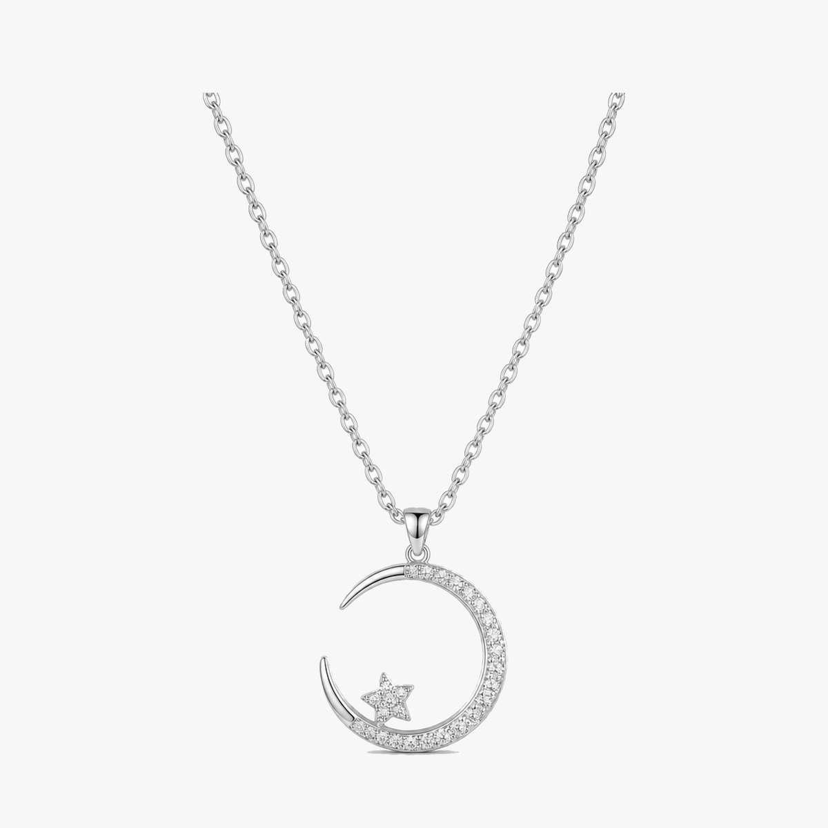 Crystal Moon Pendant Necklace