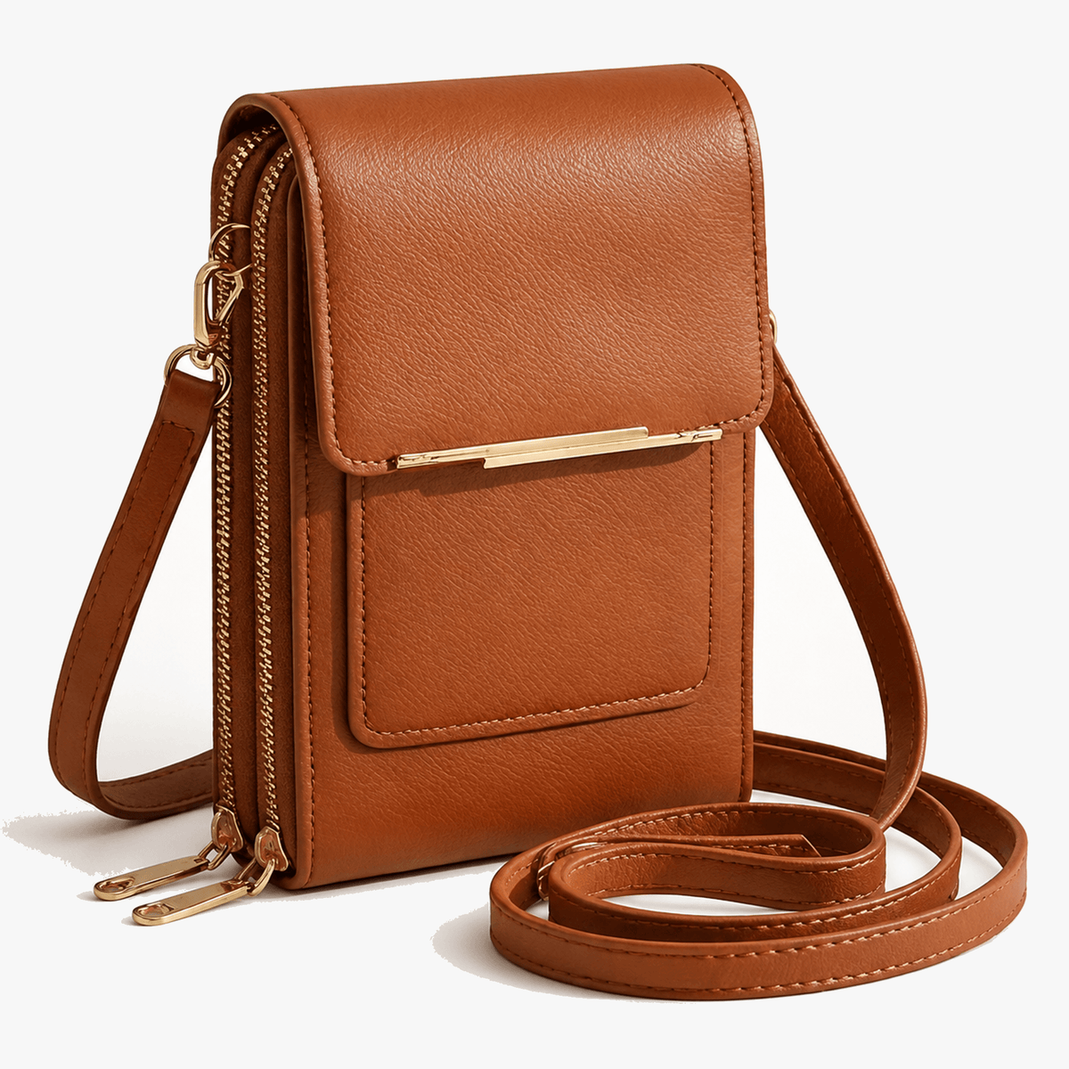 Touch through crossbody phone purse
