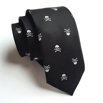 6Cm Narrow Skull Halloween Tie