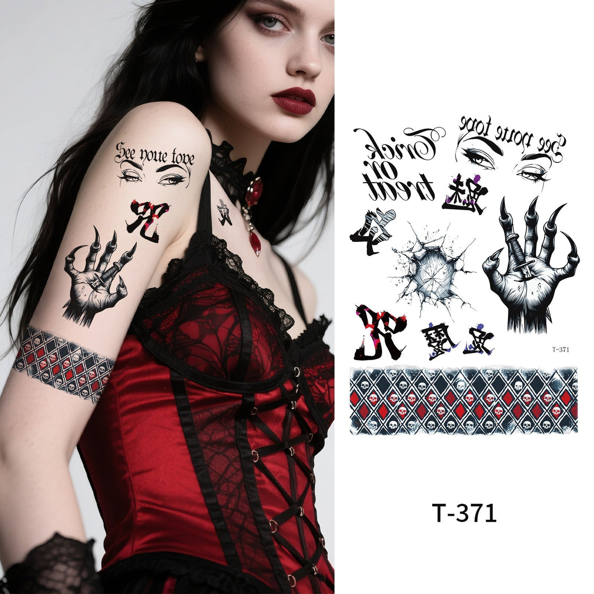 Halloween Joker Face Tattoo Sticker For Girls Party