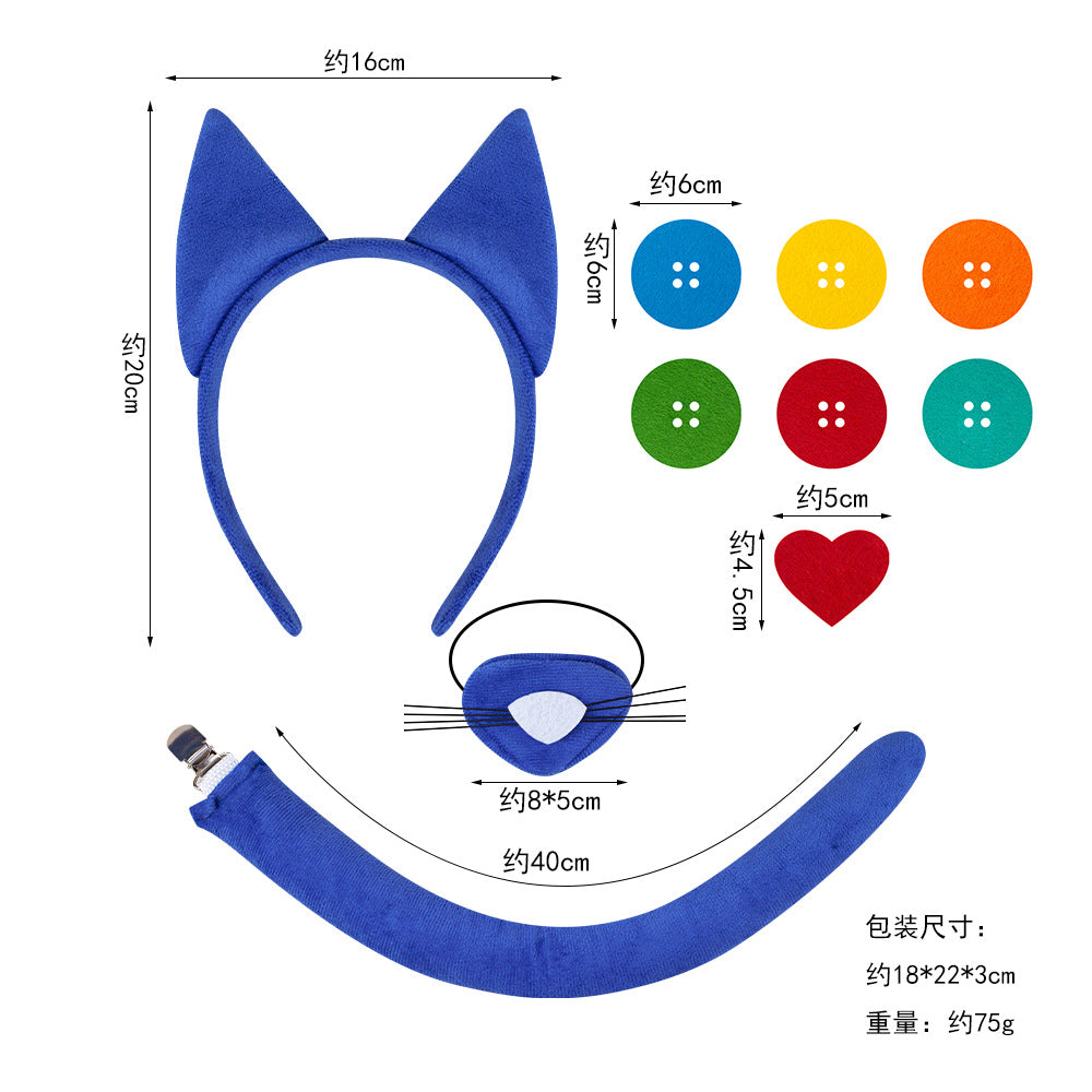 Blue Cat Ear Headband For Kids Halloween Costume Party