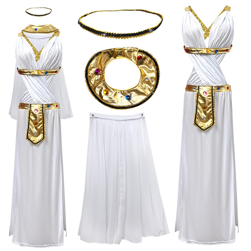 Egyptian Queen Cleopatra Cosplay Costume Halloween Party Dress