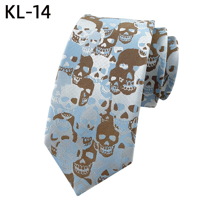 6Cm Narrow Skull Halloween Tie