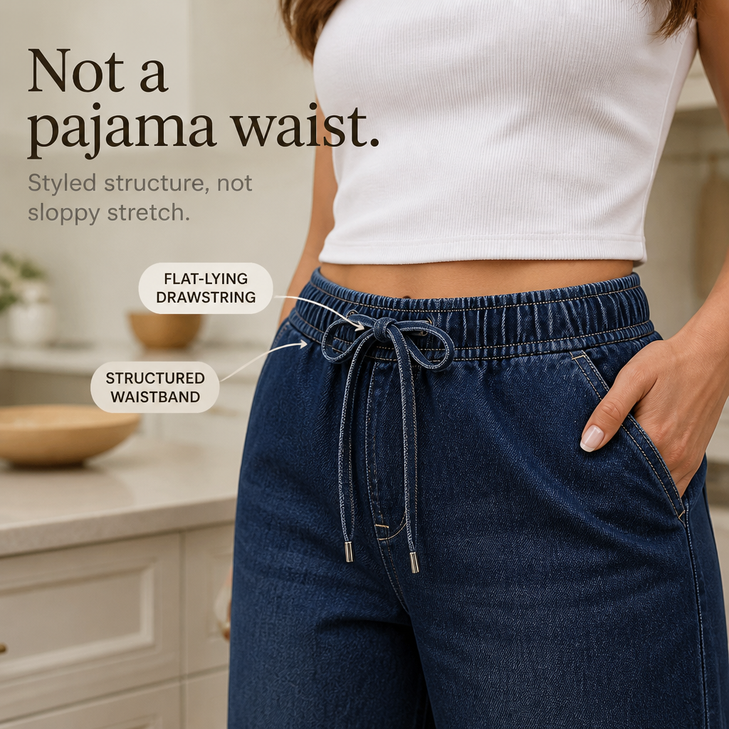 Adjustable Waist Relaxed Barrel Jeans