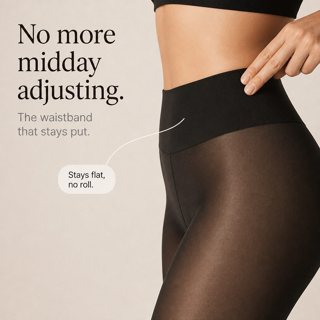 High-Waisted Shiny Sheer Tights