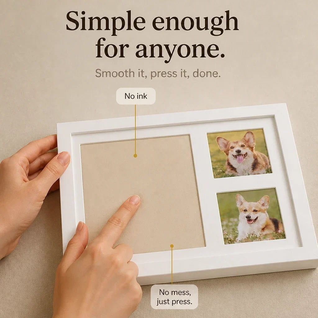 Three-Window Paw Print Frame