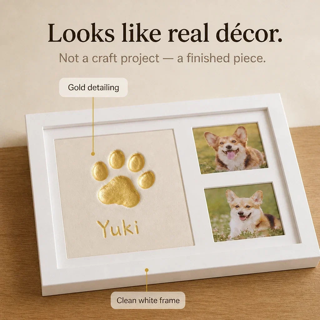 Three-Window Paw Print Frame