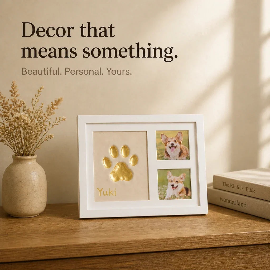 Three-Window Paw Print Frame
