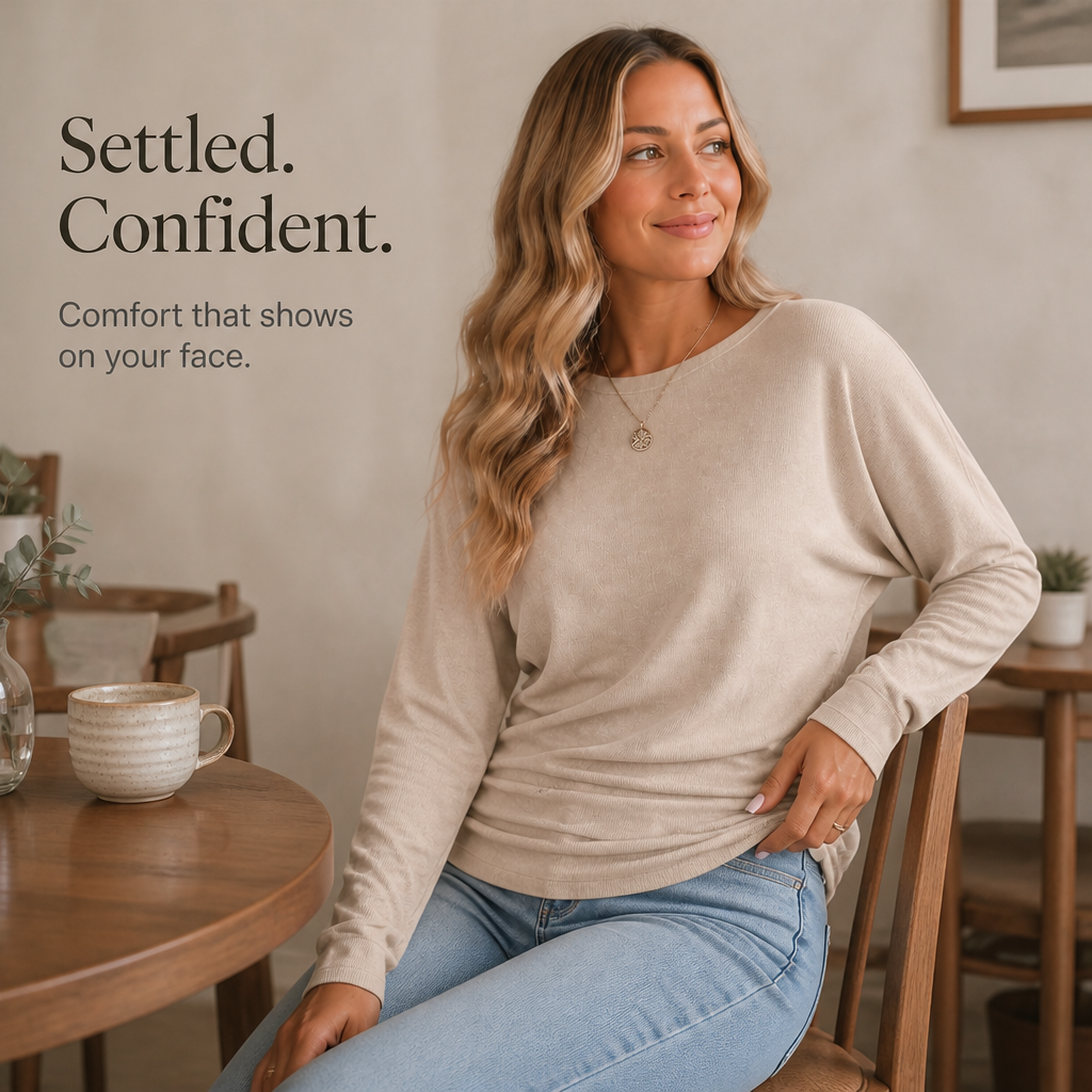 Side-Ruched Batwing Knit Sweater