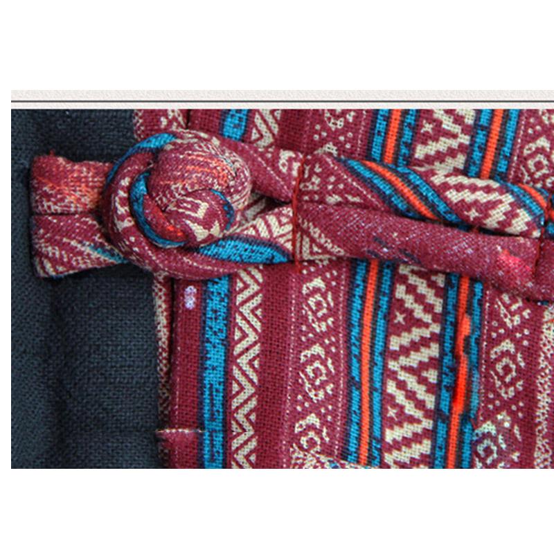 Chinese Style Embroidery Thick Cotton Linen Coat