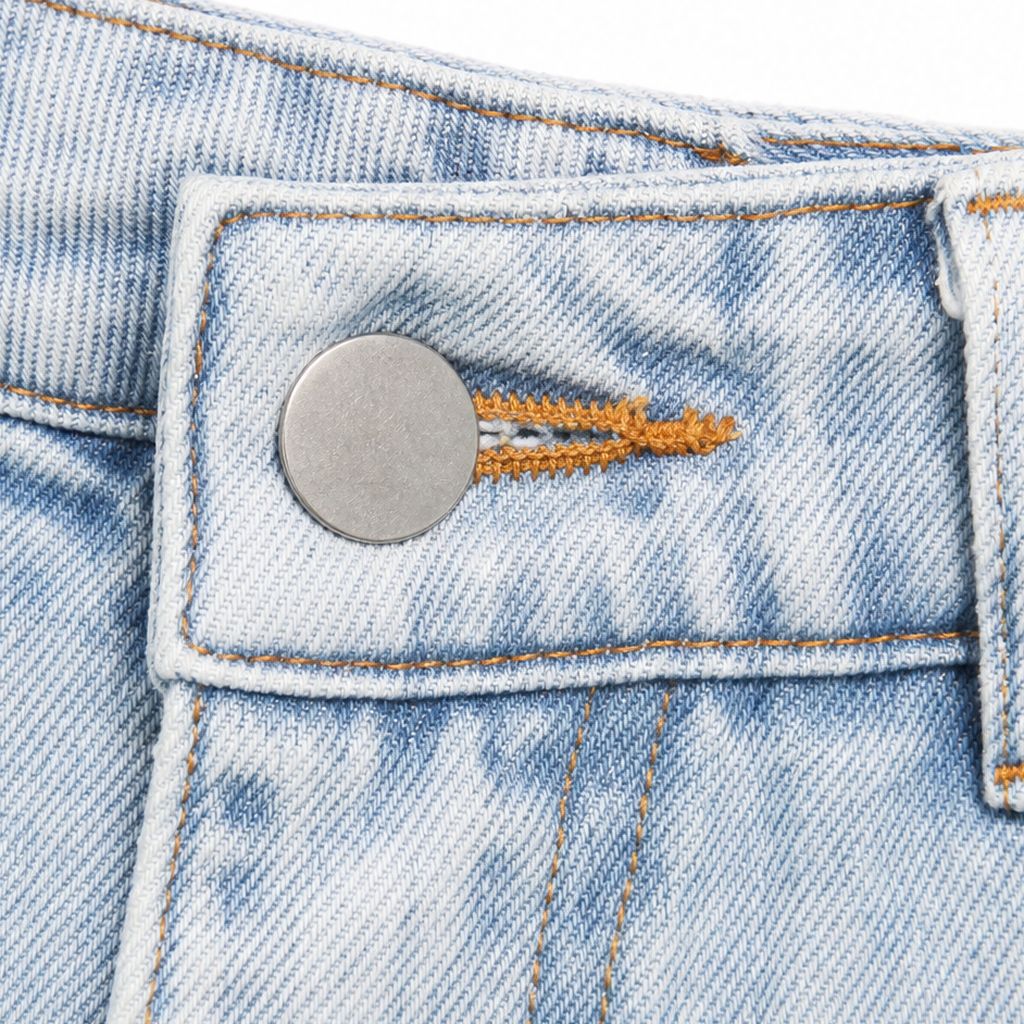 Asymmetric Overlap Waist Wide-Leg Jeans