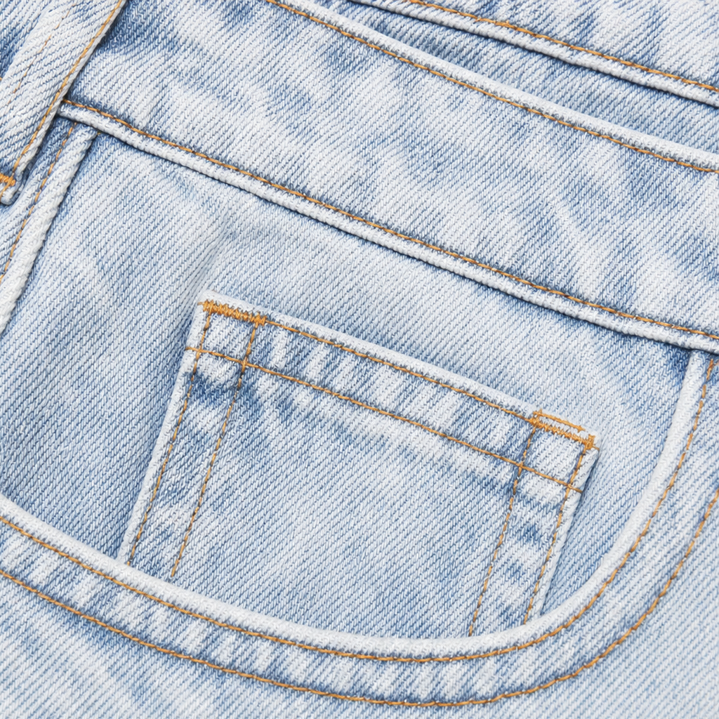 Asymmetric Overlap Waist Wide-Leg Jeans