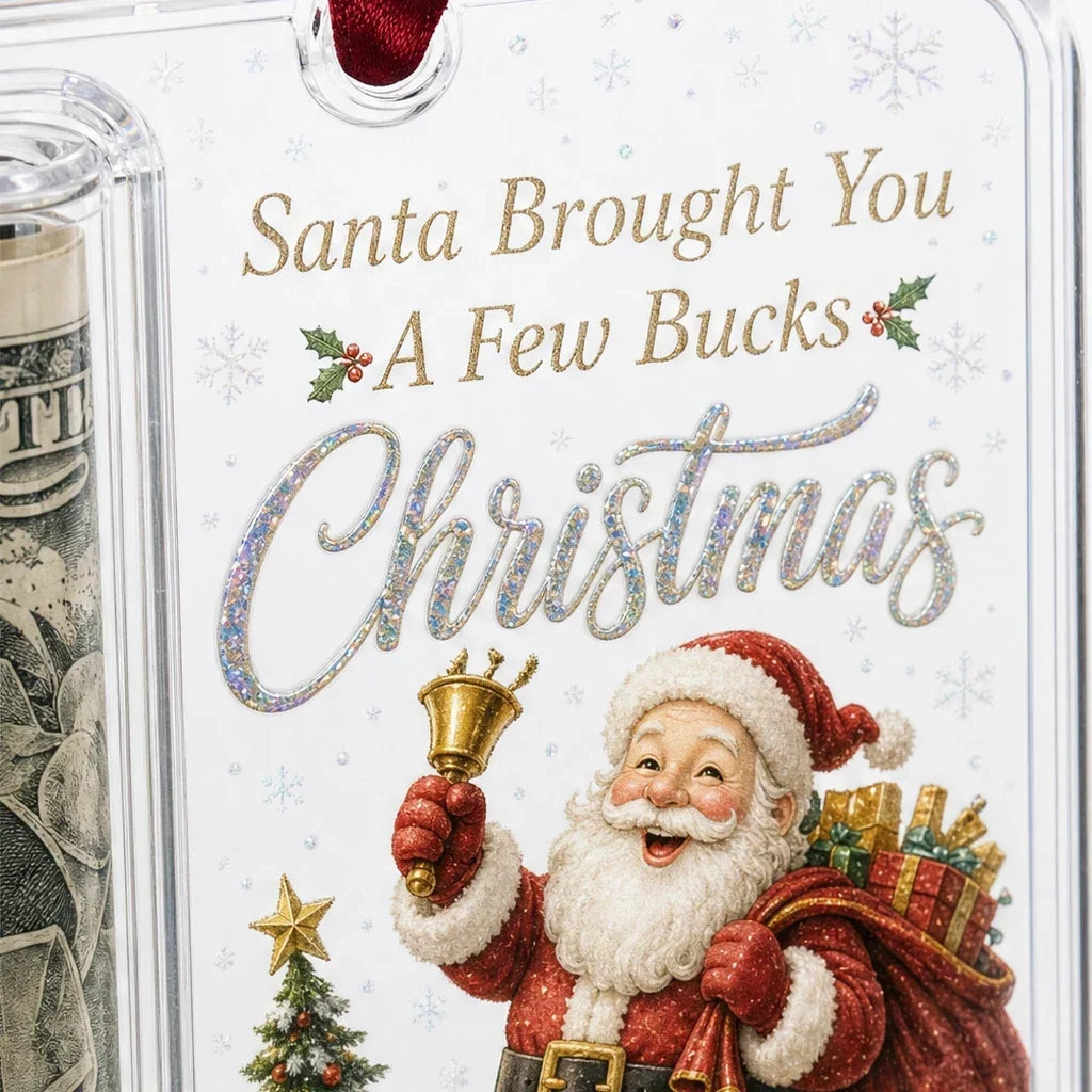 Clear Compartment Christmas Money Ornament
