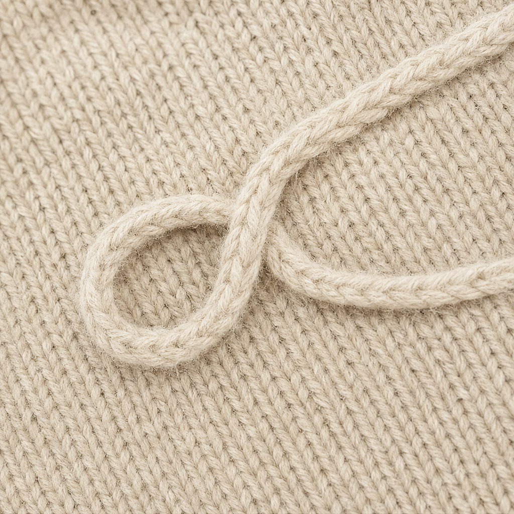 Braided Cord Button-Front Knit Sweater