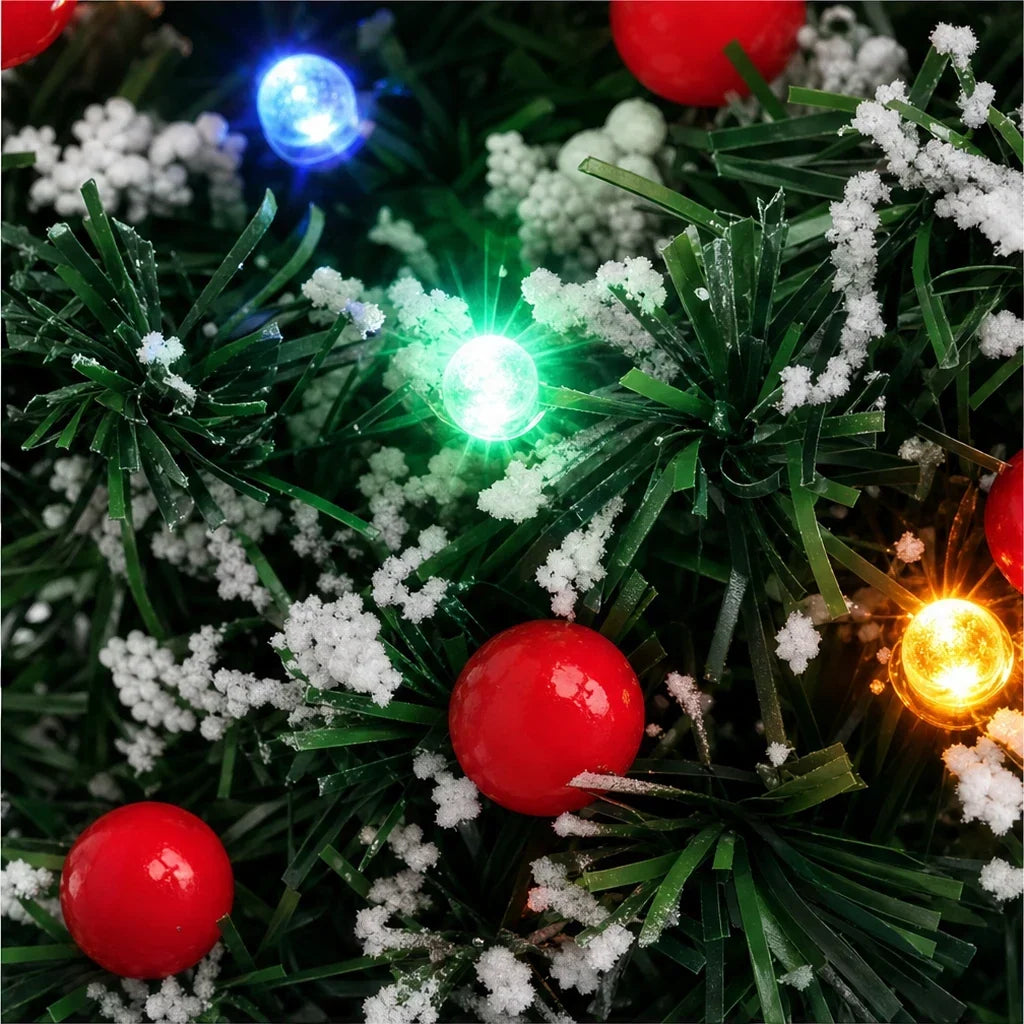 Solar Multicolor LED Cedar Christmas Tree