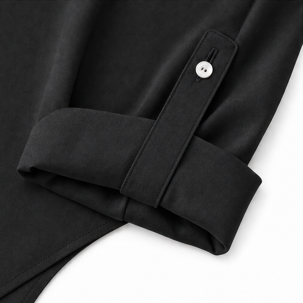 Satin Button-Front Shirt Dress