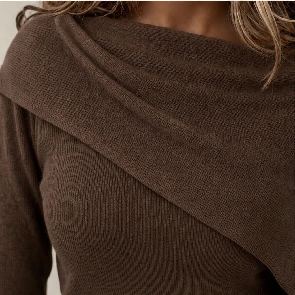 Ribbed Convertible Knit Capelet Top
