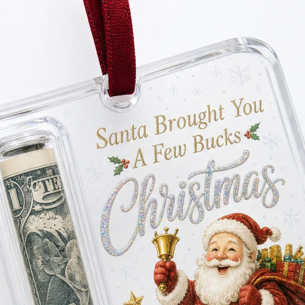 Clear Compartment Christmas Money Ornament