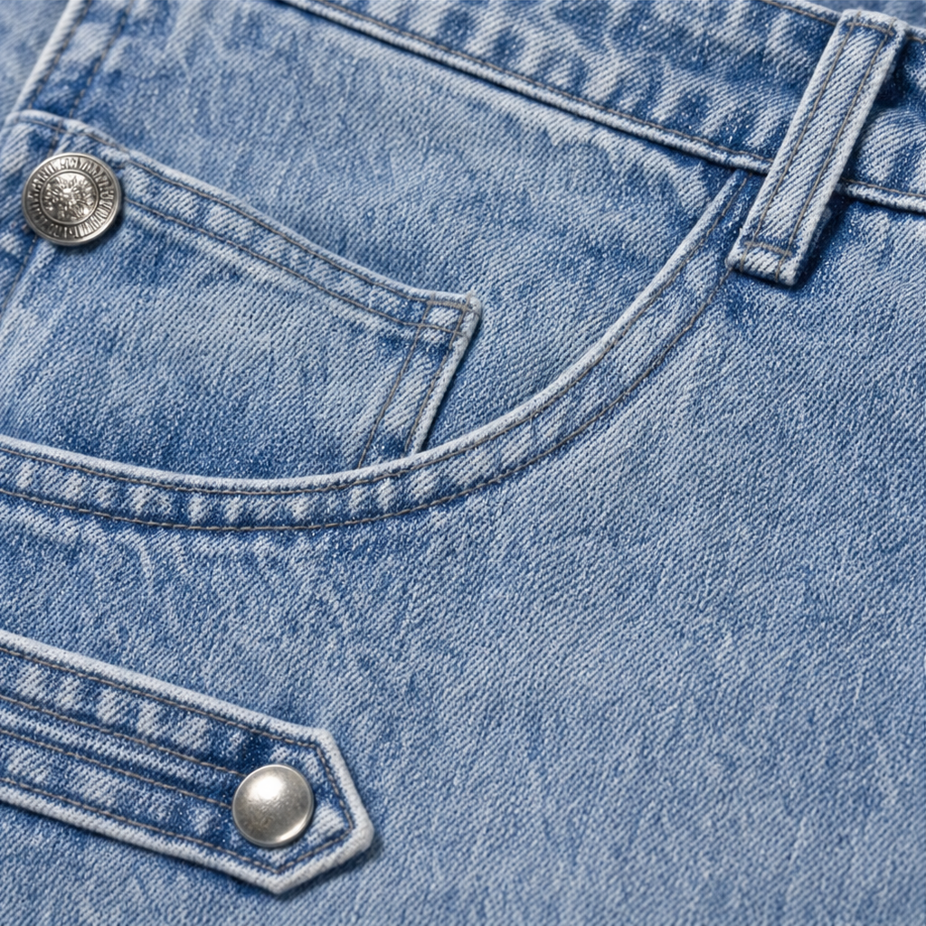 Side Buckle Wide-Leg Jeans