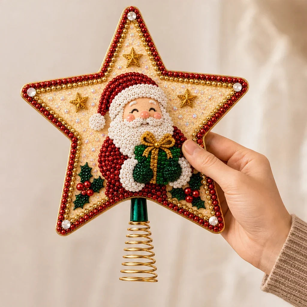 Santa Diamond Painting Christmas Tree Topper
