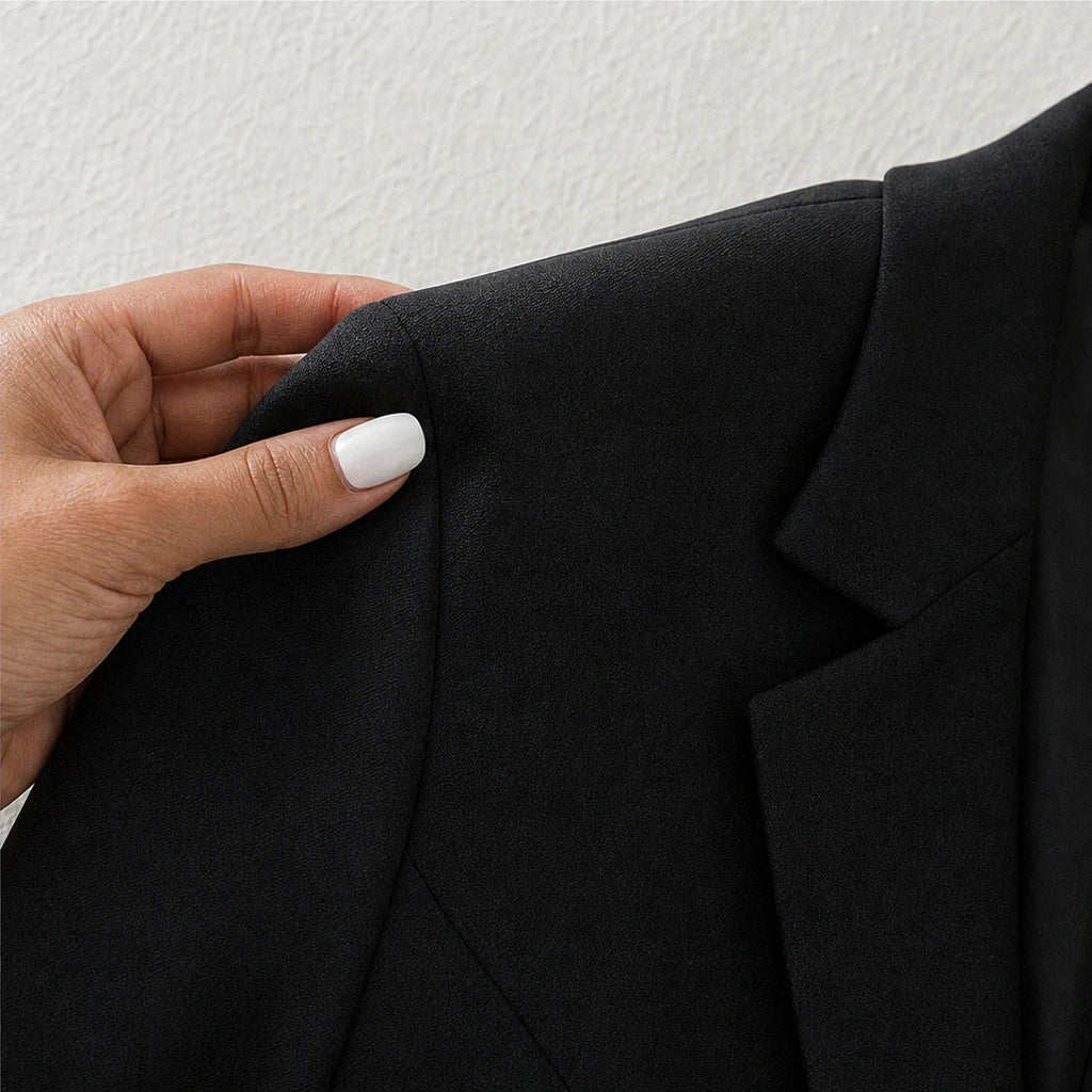 Fitted Eyelash-Lace Hem Blazer