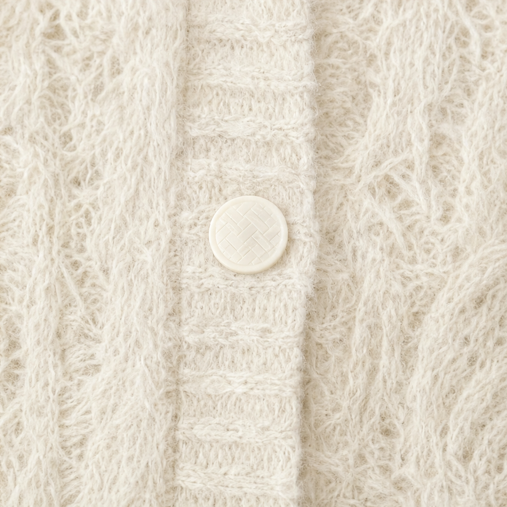 Sailor Collar Crochet Knit Cardigan
