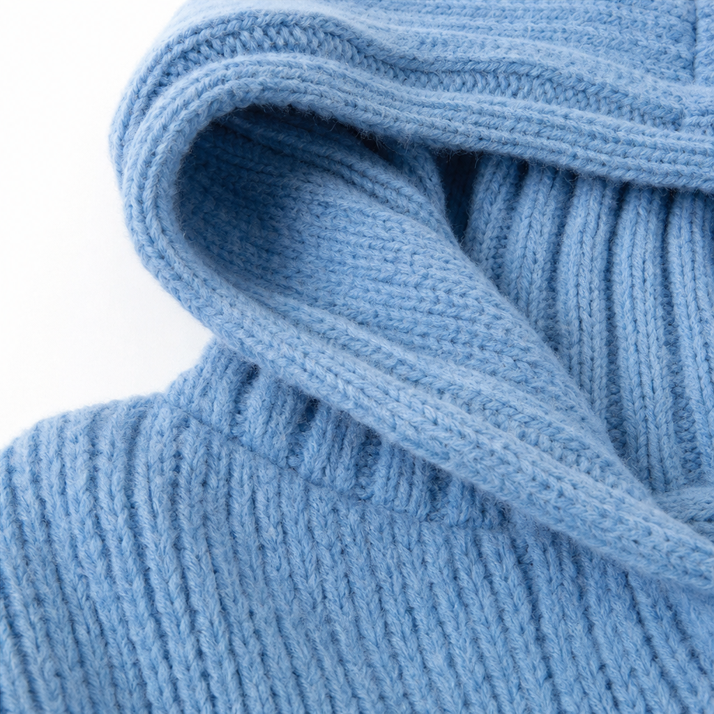 Chunky Rib-Knit Hooded Cardigan
