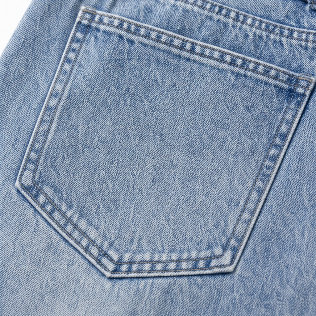 Side Buckle Wide-Leg Jeans