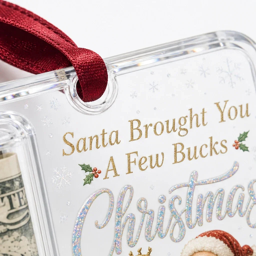 Clear Compartment Christmas Money Ornament