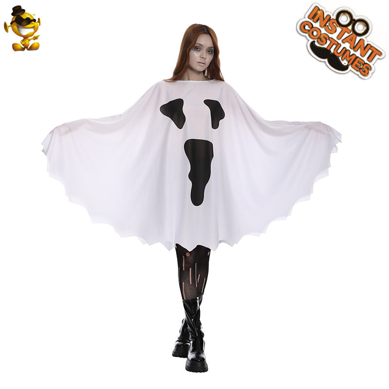 Women's White Ghost Cloak For Halloween Cosplay
