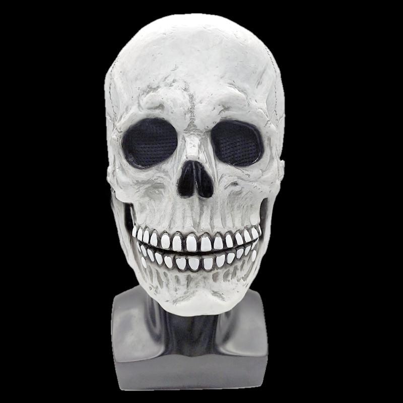 Halloween Moving Mouth Skull Mask Full Head Bone