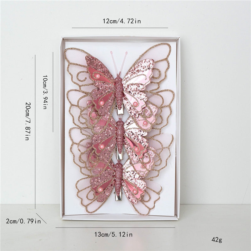 Christmas Fabric Butterfly Ornament