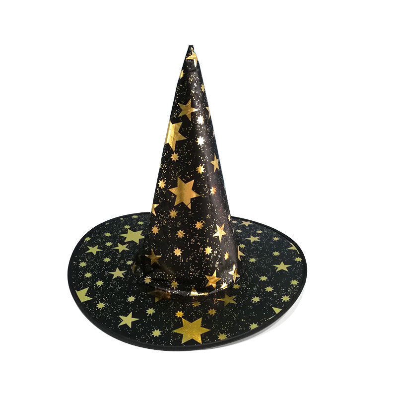 Halloween Witch Hat With Gold Star For Kids And Adults