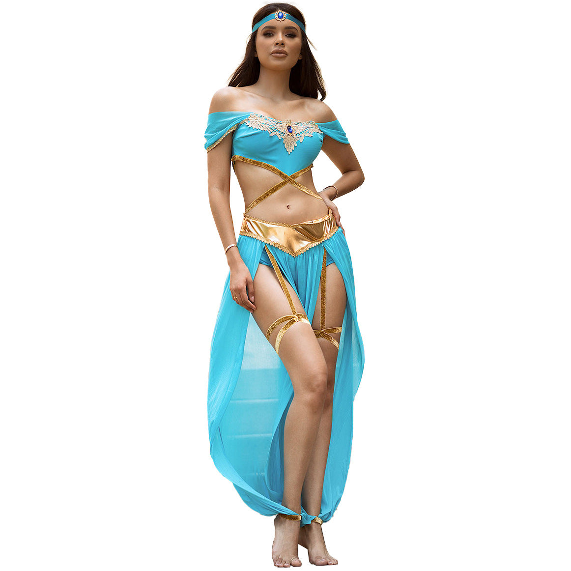 Aladdin Jasmine Princess Costume Halloween Party Dress