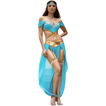 Aladdin Jasmine Princess Costume Halloween Party Dress