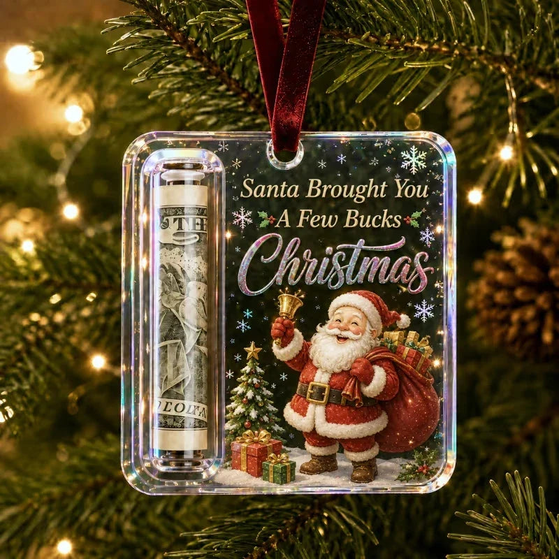 Clear Compartment Christmas Money Ornament