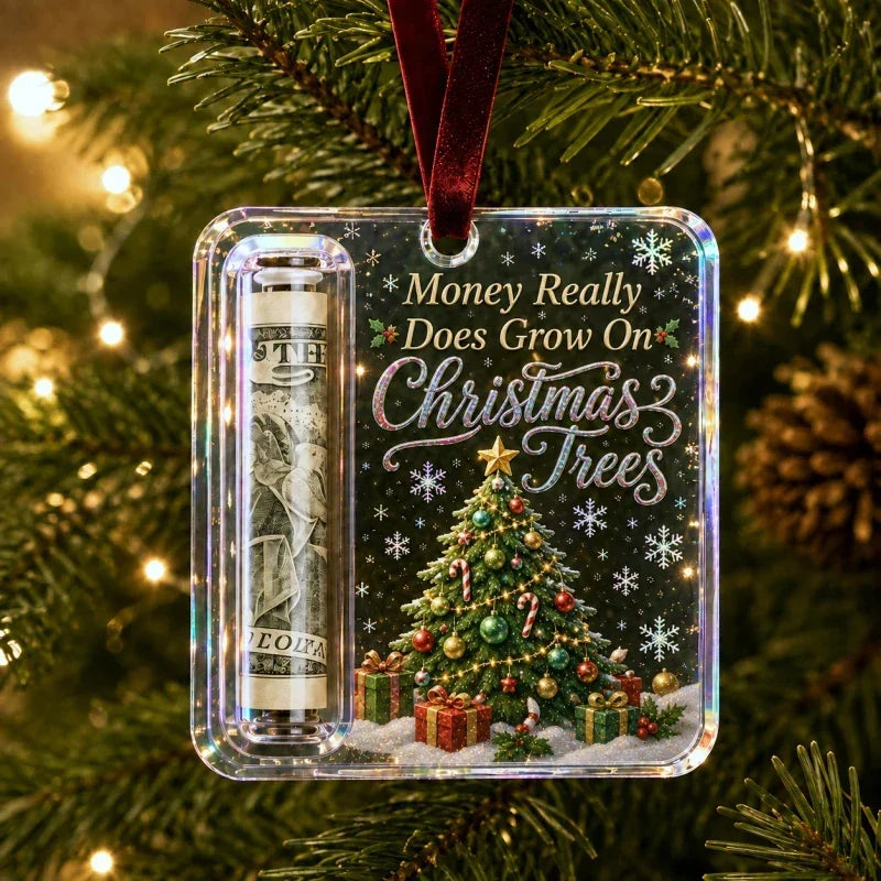 Clear Compartment Christmas Money Ornament