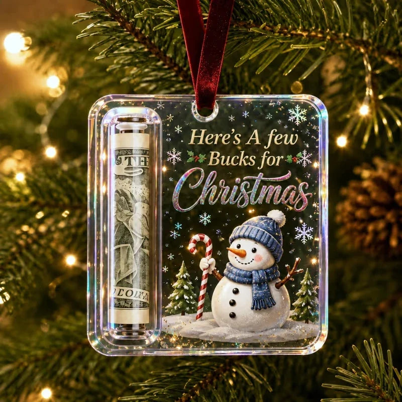 Clear Compartment Christmas Money Ornament