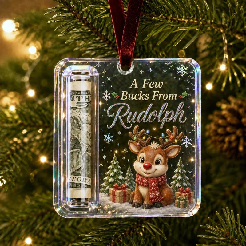 Clear Compartment Christmas Money Ornament