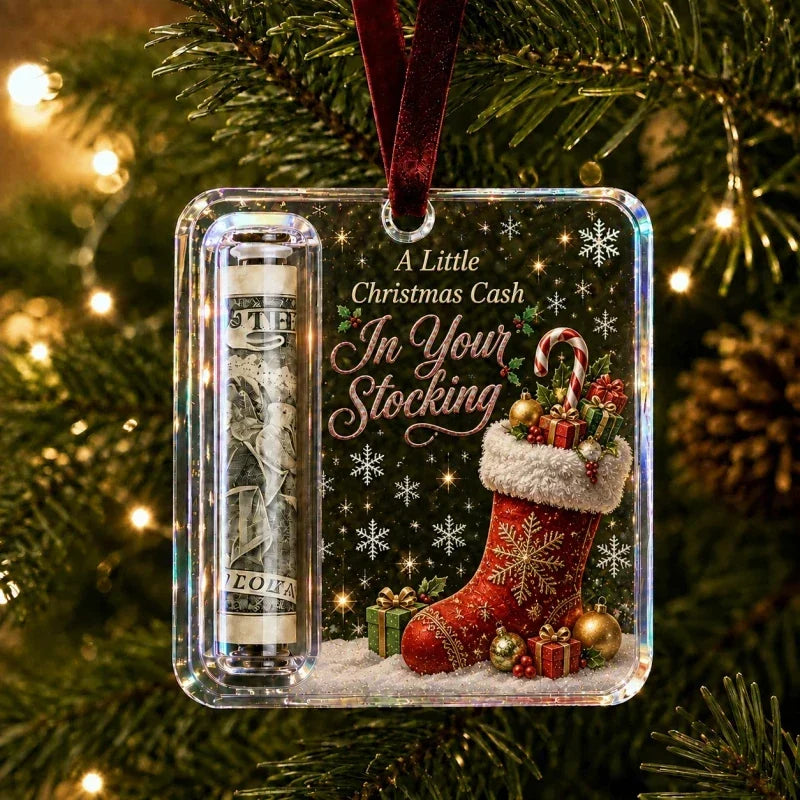 Clear Compartment Christmas Money Ornament