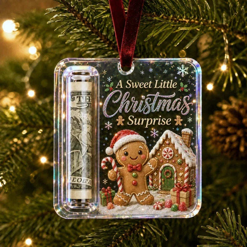 Clear Compartment Christmas Money Ornament